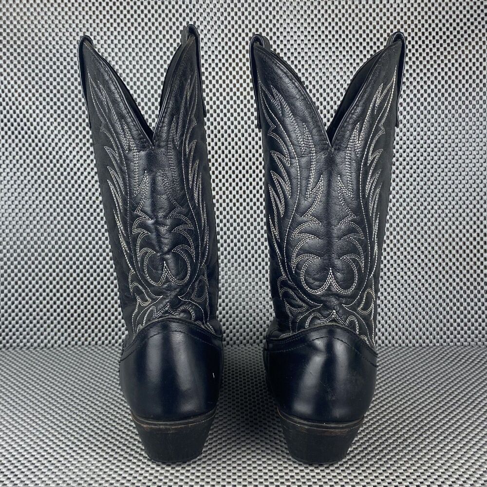 Laredo Cowboy Boots Womens 8.5 M Black Western Pull On - Picture 6 of 11